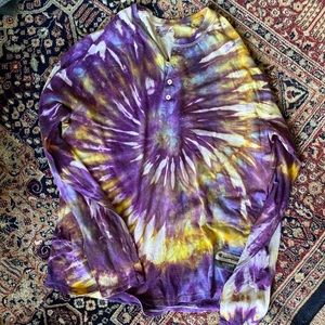handmade tie dyed champions long sleeve size XL